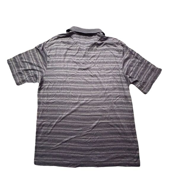 Nike Golf Tiger Woods Double Mercerized Polo Shirt Men Size Large Gray Striped - Picture 2 of 8